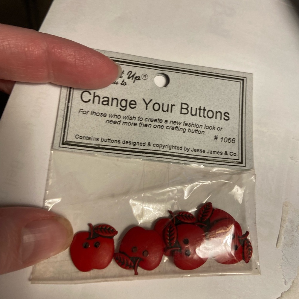Red Apple Shaped Buttons